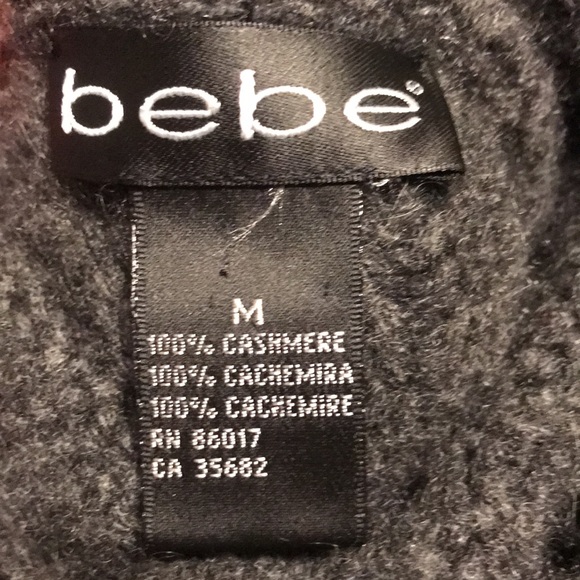 Bebe 100% cashmere cable knit turtleneck crowl neck sweater sz M - Picture 6 of 9